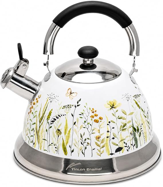 Tea Kettle, 3.1QT Whistling Stovetop Kettle, Folding Handle
