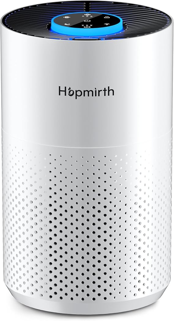 Upgraded Air Purifiers for Bedroom & Home with H14 True HEPA Filter, Covers Up to 880ft2, 360 Air Intake, Quiet Pet Air Purifier, Fragrance & Timer, Removes Smoke, Pet Dander & Pollen, White