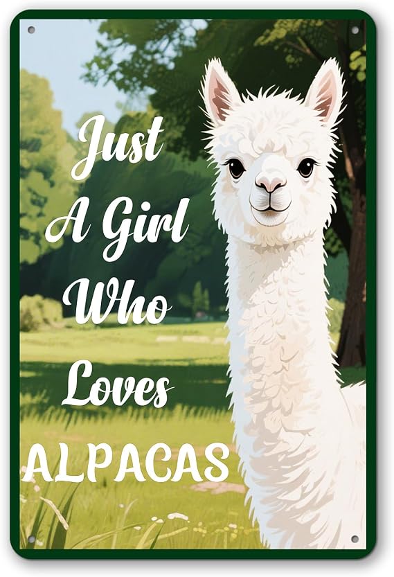 Alpaca Gifts for Women Alpaca lovers Gift Decor Funny Tin Sign Christmas Birthday Gifts for Girls Home Living Room Bedroom Bathroom Wall Art Poster Decorative Sign Accessories Wall Decor