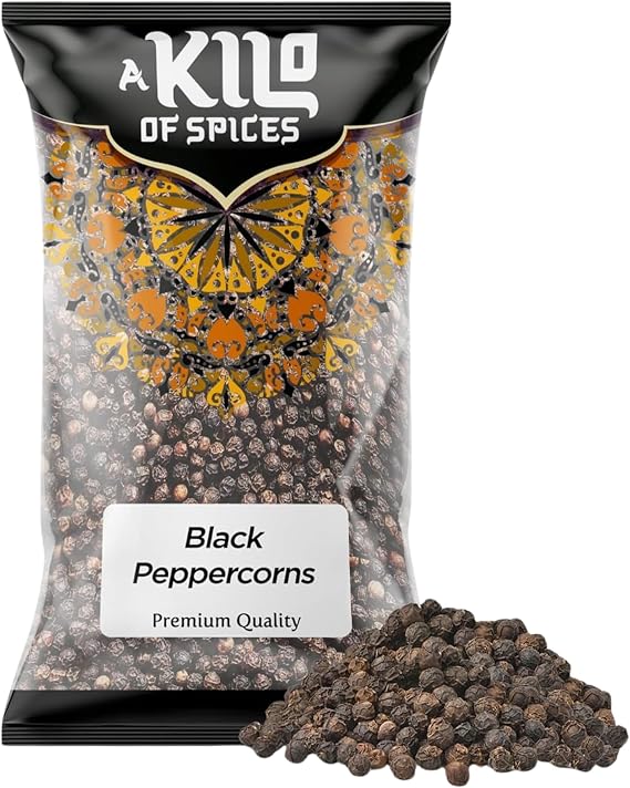 A Kilo of Spices Whole Black Peppercorns 1kg, for Grinder Refill