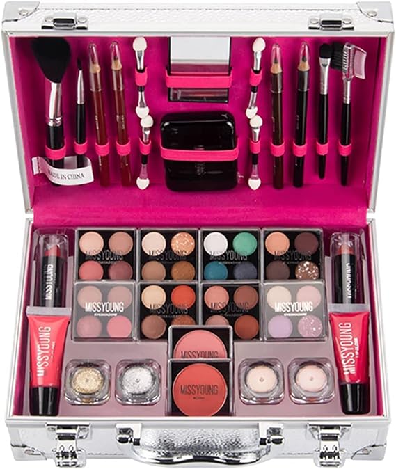 Full Beauty Makeup Cosmetics Set, 31-Piece Makeup Set, Upgraded Cosmetic Set, Girls Makeup Kit, Essential Starter Kit, Long Lasting, Waterproof, Sweatproof, Lipstick, Makeup Palette, BB Cream, Mascara, Eyeliner, Etc, Beginner, Professional, Cosmetics Set, Popular, Includes Carrying Case
