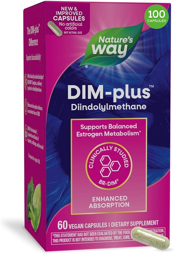 Nature's Way DIM-Plus DIM Supplement, BR-Diindolylmethane 100 mg, 60 ct