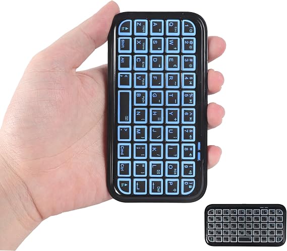 Bluetooth Keyboard Ultra Slim Mini Wireless Keyboard with Backlight Wired & Bluetooth Rechargeable Silent Pocket Travel Size Handheld 49 Key Cordless Keypad for Smartphone Laptop Android Windows Mac