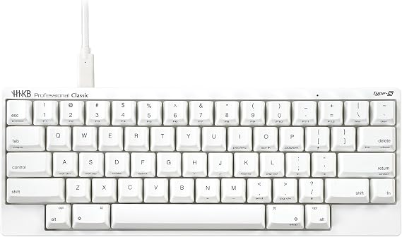 HHKB - Happy Hacking Keyboard Professional Classic Type-S, Snow | Wired, USB-C, Silent, Mac, Windows, Printed |