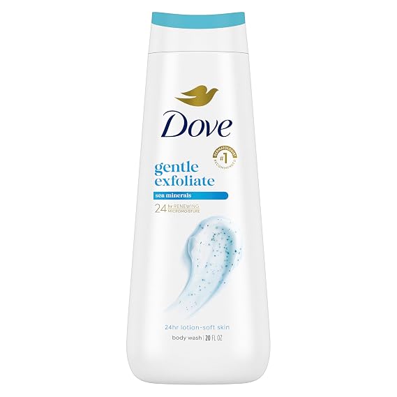 Dove Body Wash Gentle Exfoliate with Sea Minerals For 24hr Lotion-Soft Skin Moisturizing Skin Cleanser with No Sulfates No Parabens 20 oz