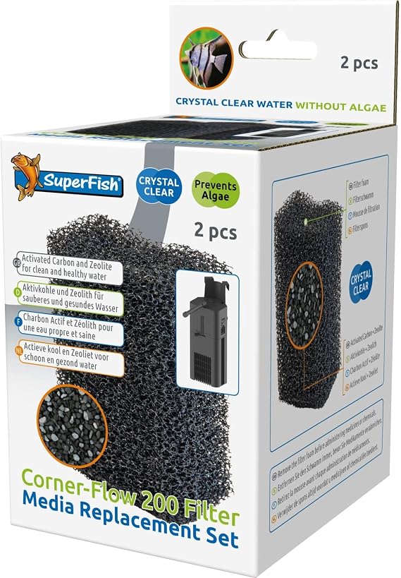 SuperFish Corner-Flow 200 Replacement Filter Foam Media Set