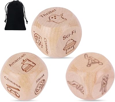 Date Night Dice Ideas Decision Making for Couples, Romantic Wooden Dice Gifts for Him Her Boyfriend Girlfriend Wife Husband,Perfect for Anniversary Bridal Shower Valentine's Day Birthday Wedding