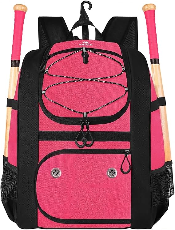 MATEIN Softball Bag, Lightweight Baseball Backpack with Shoe Compartment | Baseball Bag with Fence Hook for TBall Bat & Equipment, Softball Gifts Catchers Backpack for Women Fit Catchers Mitt, Helmet