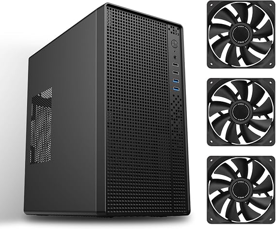 Micro ATX Computer case with 3pack no Light 120mm Fans