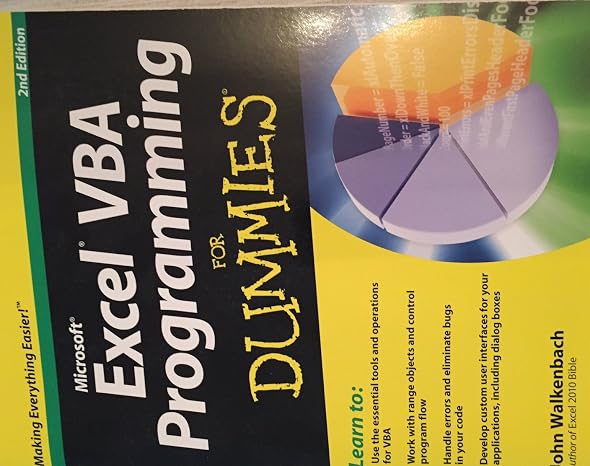 Excel VBA Programming For Dummies