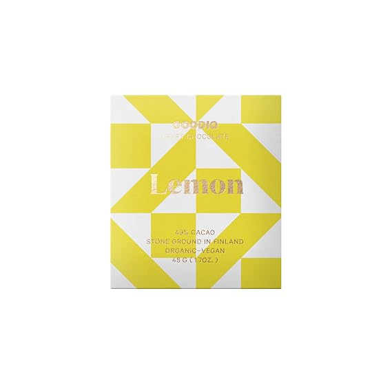 Goodio Lemon Dark Chocolate Bar 49% Cacao,1.7 oz