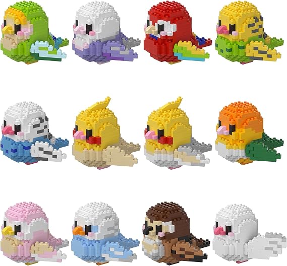 HJPLPXH Parrot Micro Mini Building Block Sets, Birthday Gift for Kids, Animal Building Model Kits, Mini Blocks, Bird Series, Toys for Kids