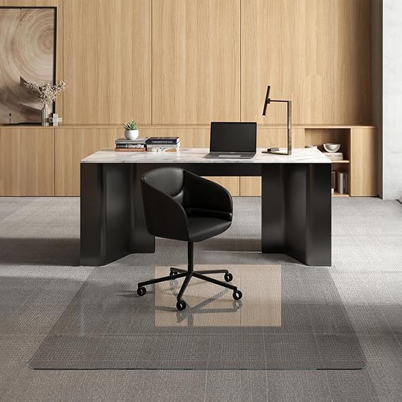 Glass Office Chair Mat 66x66 XL, Luminoso, for Carpet & Hard Floor | Luminoso low-iron ultra-clear | Oversized XL coverage | 1/4" certified tempered safety glass | Protects Carpet & Hard Floors