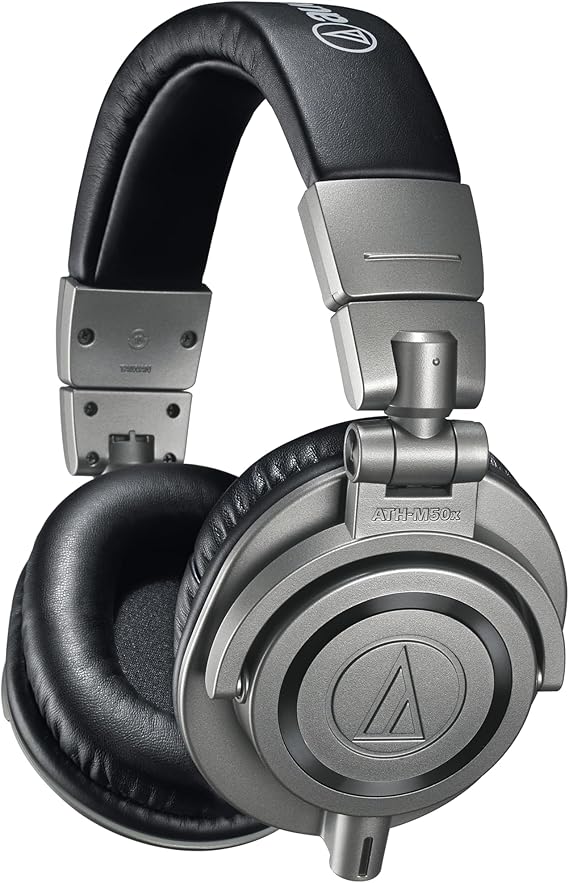 Exclusive Audio Technica ATH-M50xGM Professional Monitor Headphones Wired Headphones with Dedicated Hard Case Gun Metallic Gray