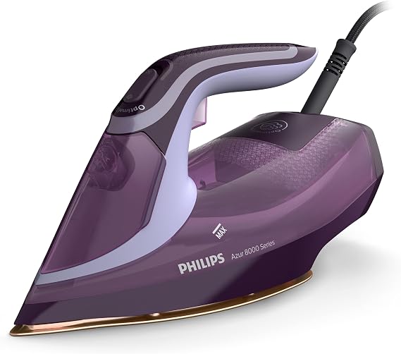 Philips 8000 Serisi Azur Buharlı Ütü - 3000W, OptimalTEMP Teknolojisi, 55g/dk Sürekli Buhar, Sıfır Yanık Riski, 300 ml'lik Su Haznesi (DST8021/30)