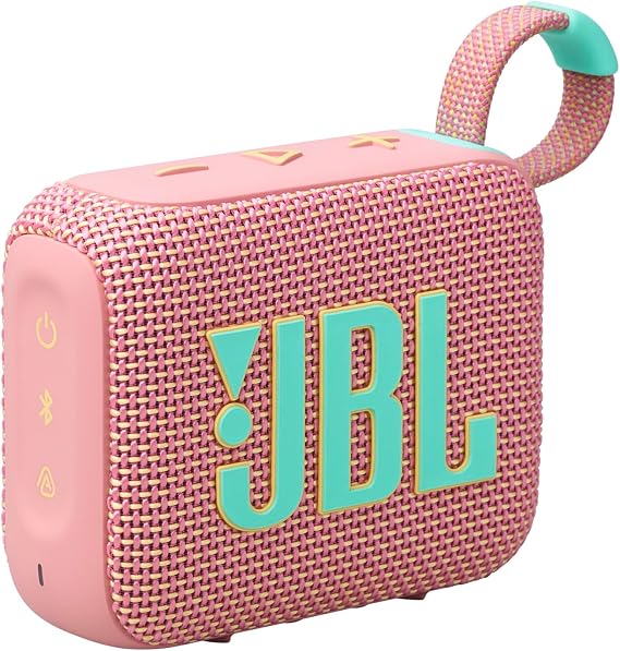 JBL GO 4 Ultra-Portable Bluetooth Speaker with Big JBL Pro Sound and Punchy Bass, PlaytimeBoost, Waterproof Design and 7-Hour Playtime, Pink | Big Pro Sound and Punchy Bass, PlaytimeBoost, Waterproof Design and 7-Hour Playtime