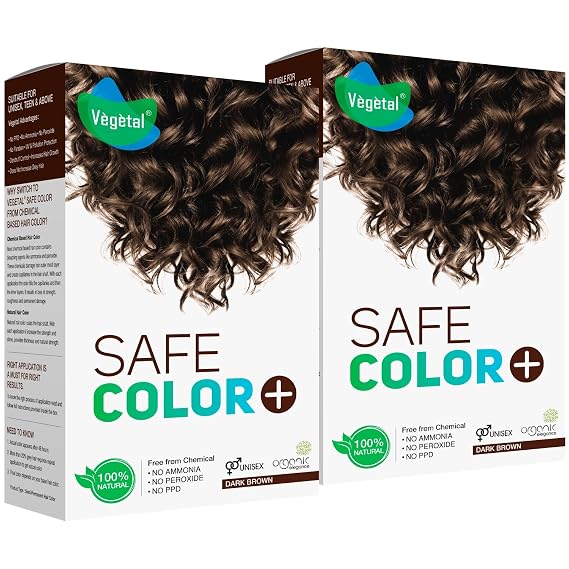 Vegetal Safe Hair Color Dark Brown (100gm x Pack of 2) Natural Hair Dye