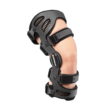 Breg Fusion Women's ACL Knee Brace - Hinged PCL Ligament Support | MCL and collateral protection for sports, flexible polymer design, AirTech frame pads for breathable secure fit - L1852 (M+)