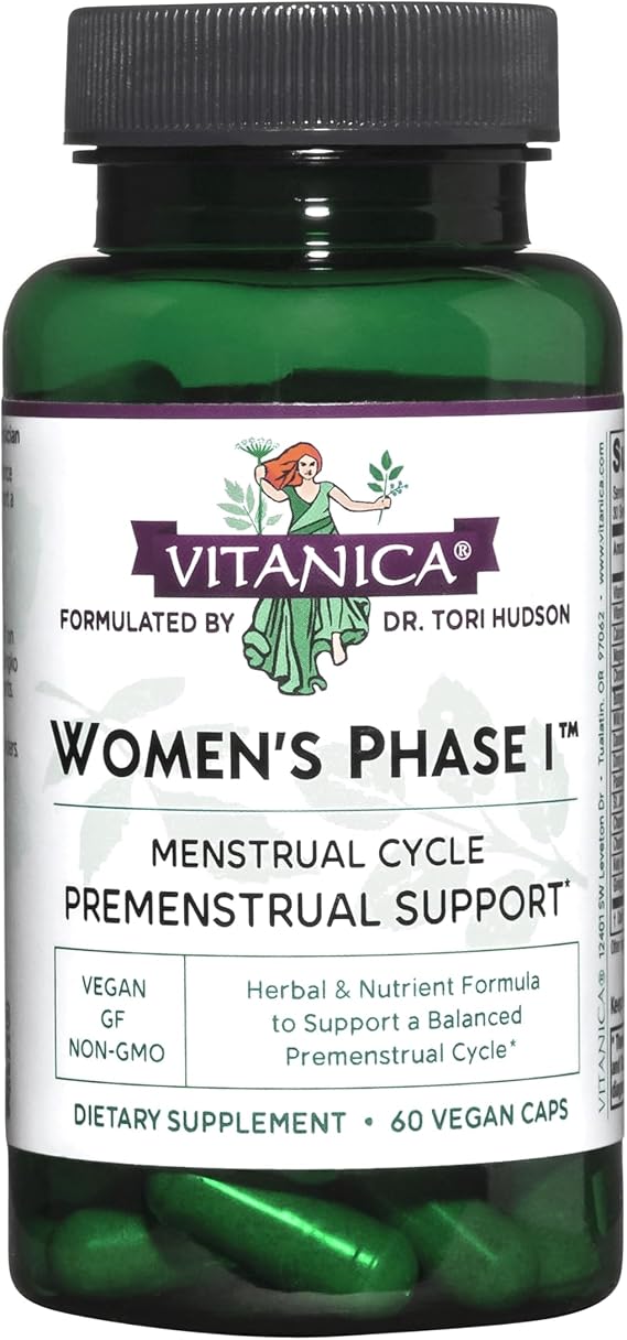 Vitanica Women's Phase I, Premenstrual Support, Vegan, 60 Capsules