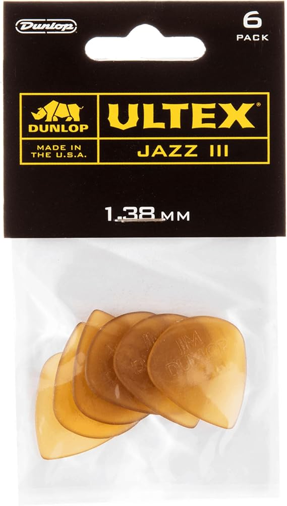 Jim Dunlop Ultex Jazz III Pick 1.38MM - 6 Pack