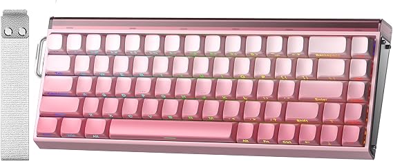 Aula Hero 68 He Manyetik Klavye Rapid Trigger Black King Switch 8000Hz RGB Neon TKL Hot Swap Oyuncu Klavyesi Pembe