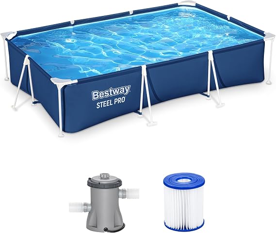 Bestway Steel Pro 9.8' x 6.6' x 26" Above Ground Swimming Pool Set w/ Pump