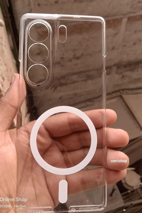 SİDE EYE Tecno Camon 40 Pro İçin Sararmaz Kamera Korumalı Mika Sert Parlak Şeffaf MagSafe İle Uyumlu Telefon Kılıfı Arka Kapak - Şeffaf