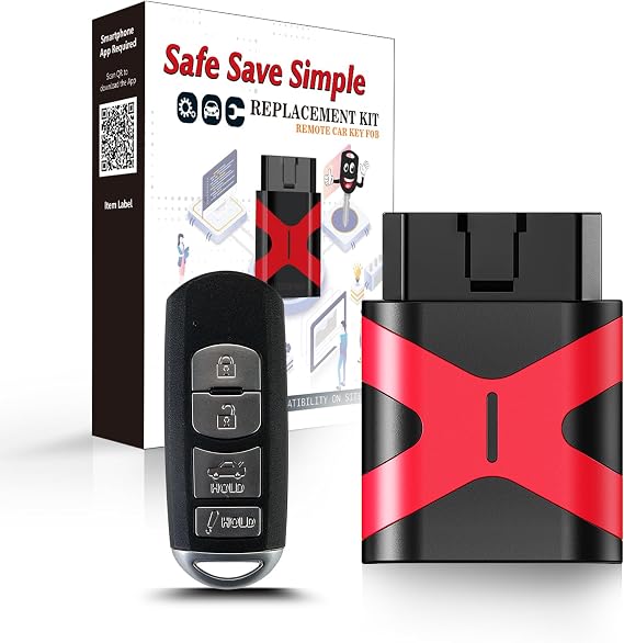 Programmable Keyfob, Replacement Car Keys Fob and DIY Programmer Kit Tool for 2012-2019 Mazda 3 5 6 CX-3 CX-5 CX-9 Smart Remote Key WAZSKE13D01