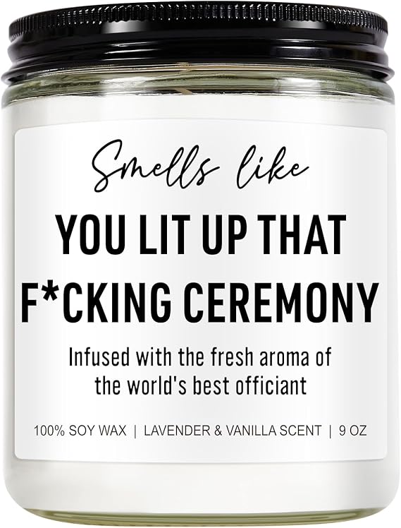 Younift Funny Scented Candle, Wedding Officiant Gifts for Wedding Day, Officiant Proposal Gifts - Thank You Presents for Best Officiant - 9 oz