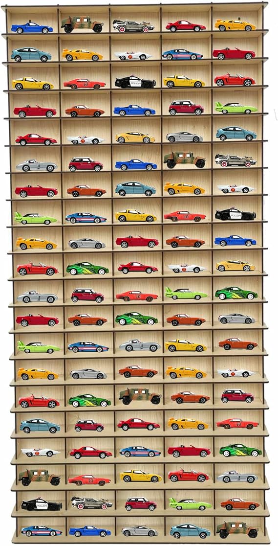 Akçaağaç Hobi Araba Rafı 100 Araçlık Dikey (Hot Wheels ve Matcbox ile uyumlu)