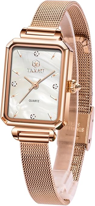 Taxau Watch for Women Small Wrists Watches for Ladies Luxury Mesh Band Watches for Womens Casual Dress Womens Watch Waterproof Analog