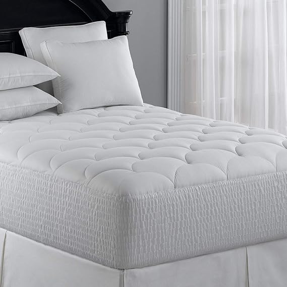 Marriott Mattress Topper - Plush, Quilted Mattress Pad with Hypoallergenic Fill - Fits Mattresses Up to 15" - Twin