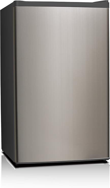 Midea WHS-121LSS1 Refrigerator, 3.3 Cubic Feet, Stainless Steel