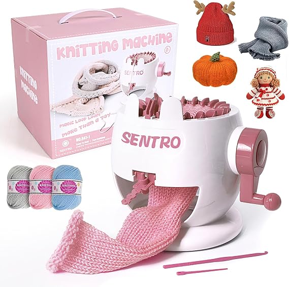 SENTRO Knitting Machine, 22 Needle Knitting Machines, Smart Circular Crochet Machine, Circular Knitting Machine, hat Loom Machine, Knitting Machines for Adults, Sock Loom, Socks,Hat,Scarf,Glove