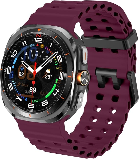 DEALELE Strap Compatible with Samsung Galaxy Watch Ultra 47mm (2025/2024), Soft Breathable Ocean Silicone Sports Replacement Bands for Galaxy Watch Ultra 2 / Ultra 47mm Women Men