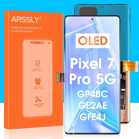 OLED Screen Replacement for Google Pixel 7 Pro 5G LCD Display GP4BC GE2AE for Google Pixel 7 Pro 5G Touch Screen Digitizer Glass Assembly with Tools (6.7 inch,Not Fit for Pixel 7)