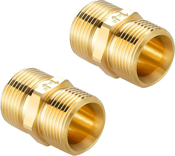 M MINGLE Pressure Washer Adapter, M22 15mm Male x M22 14mm Male, 2 Pack | Pressure Washer Hose Extension Coupler, Converts M22 14mm to M22 15mm Male Threads, Clear Arrow Markings, 4500 PSI