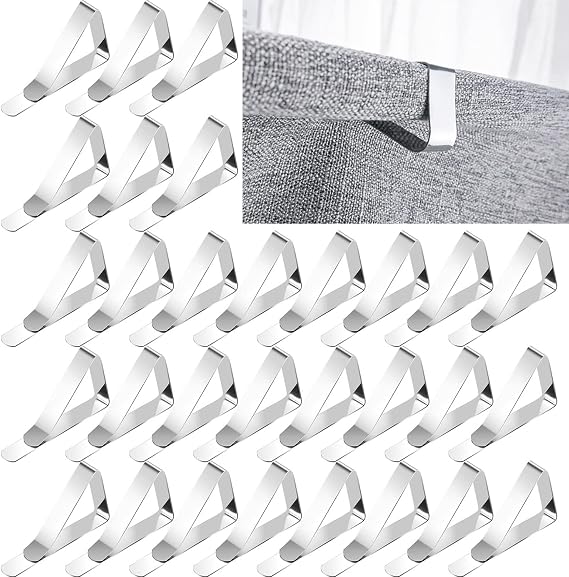 60pcs Tablecloth Clips,Heavy Duty Picnic Table Clips, Stainless Steel Table Cloth Cover Clamps, Table Cloth Holders Ideal for Home Wedding Party