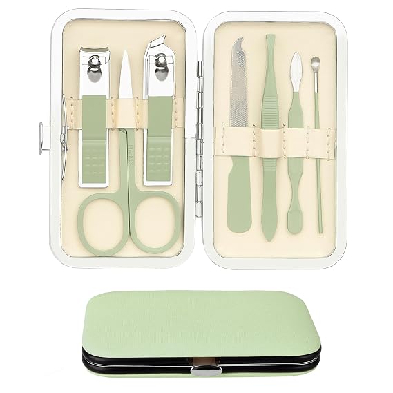 Nail Care Kit Gifts for Teens Nail Clippers Travel Kit Christmas Birthday Gifts for Sister Daughter Nails Clipper Set 7 in 1 Manicure Set Toenail Clippers Pedicure Grooming Kit Graduation Jade Green