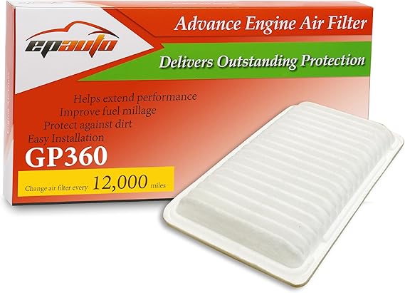 EPAuto GP360 (CA9360) Engine Air Filter Replacement for Toyota and Lexus | Toyota Camry (2002-2006), Highlander (2001-2013), Sienna, Solara, Lexus RX330/ES330 (2004-2006), RX350 (2007-2009), ES300
