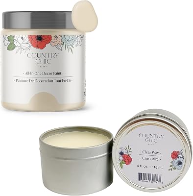 Chalk Style Paint  Furniture Wax Bundle - for Furniture, Home Decor, Crafts Color: Cheesecake [4 oz] - Off White