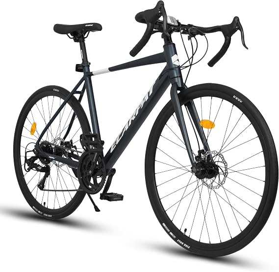 700c Road Bikes, Racing Adult Bike 16-Speed, Disc Brakes, Light Weight Aluminum Frame Racing Bike City Commuting Road Bicycle for Men Women