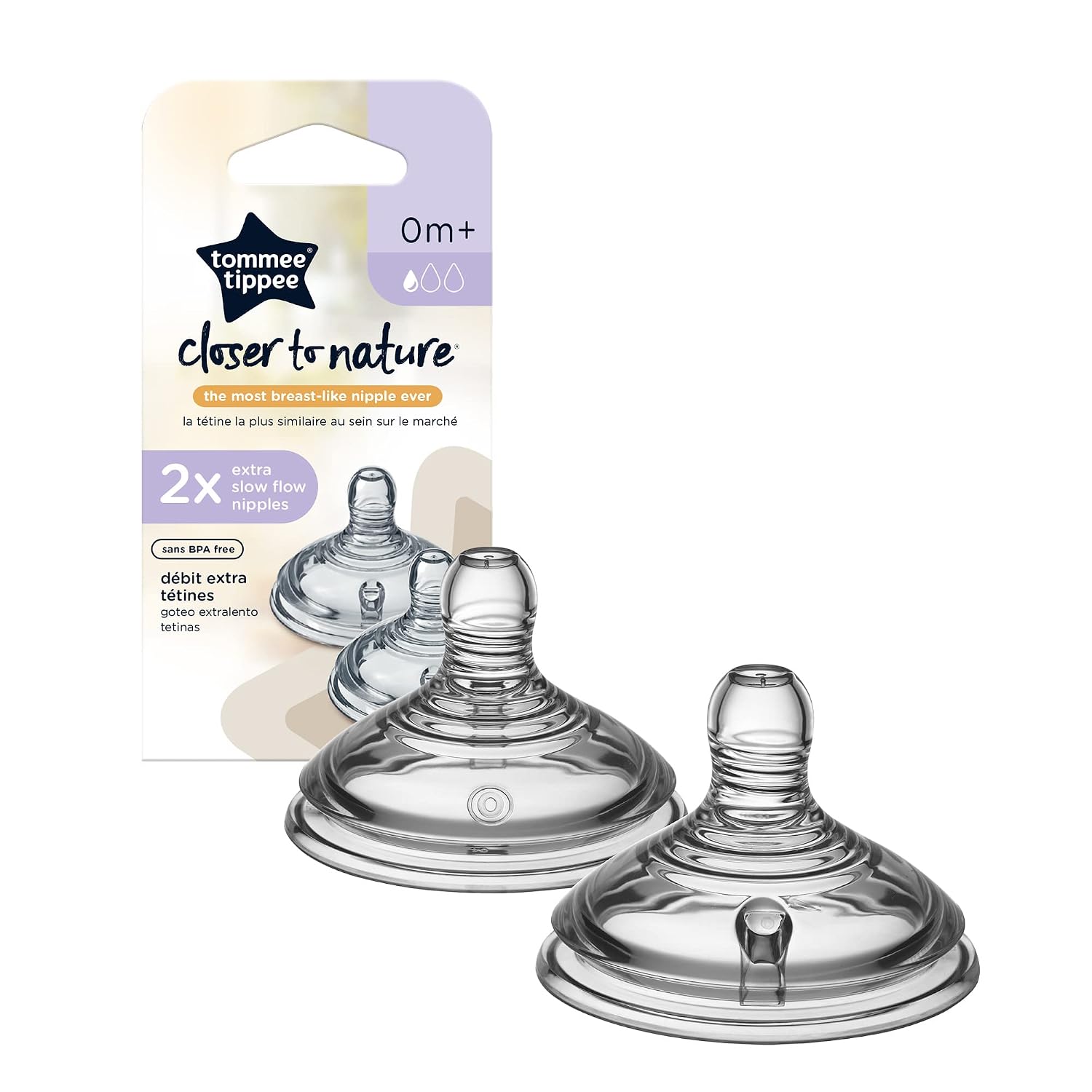 Tommee Tippee Closer to Nature Baby Bottle Nipples, Fast Flow & Closer to Nature Soft Feel Silicone Baby Bottles, Breast-Like Nipples, Anti Colic, Stain and Odor Resistant, 9oz, 2 Count