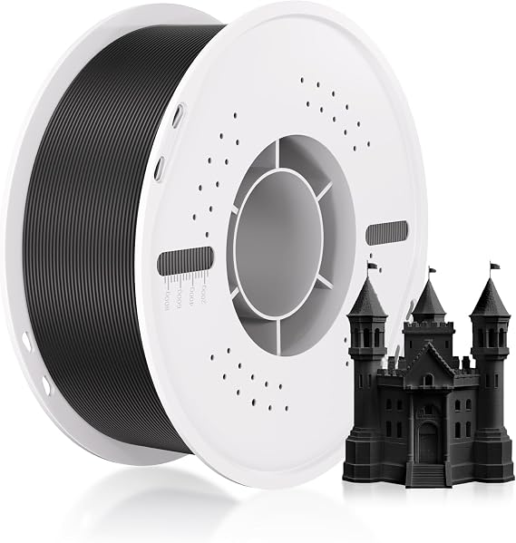 PLA Basic Filament,High Toughness&High Speed 3D Printer Filament 1.75mm Dimensional Accuracy0.03mm Neatly Wound Filament Fits for Bambu Lab/Anycubic/Creality All 3D Printers-1kg Spool (2.2lbs)-Black