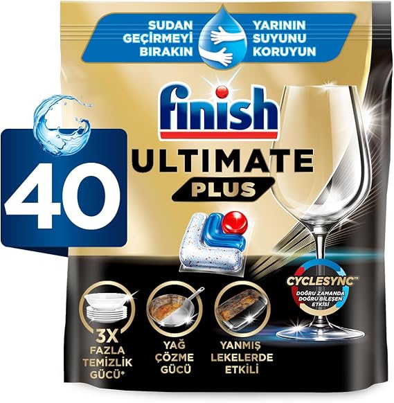 Finish Ultimate Plus 40 Capsule Dishwasher Detergent Tablet (1 x 40 Capsules)