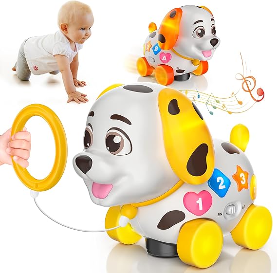 Baby Toys 6-12 Month, 1st First Birthday Gift for 1 Year Old Boys Girls, Musical Crawling & Walking Puppy Toy 6 7 8 9 10 12-18 Month Old Bilingual Learning Developmental Toy