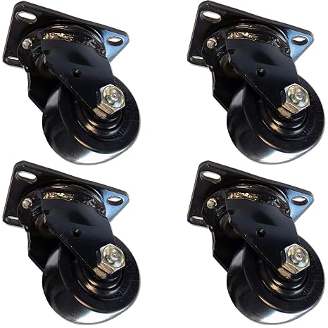 CasterHQ - 3" Swivel Caster Set of 4-4,000 lbs Capacity - Low Profile Extreme Duty Casters - Great for Vending Machines, Business Machines, Electronics - Low Clearance Casters with The Most Muscle