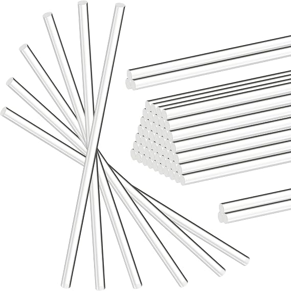 Zopeal 30 Pcs 12" Clear Acrylic Dowel Rod for Craft,0.16'' /4mm Diameter