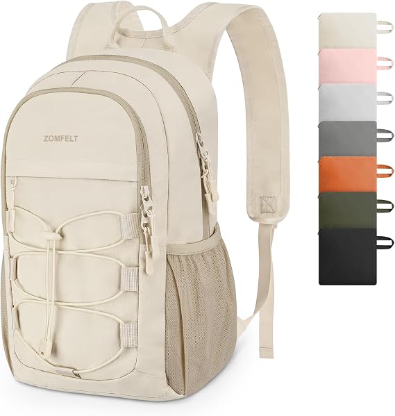 ZOMFELT Hiking Backpack for Women Men, 15L Lightweight Packable Backpack | Water Resistant Small Travel Backpack, Lightweight Backpack, Foldable Daypack for Hiking, Walking, Cycling, Camping, Beige
