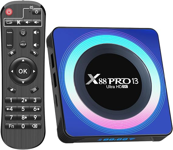 Android tv box,Smart tv box Android 13.0 4GB RAM 32GB ROM RK3528 Quad-Core 64bit Cortex-A53 Mali 450 MP2 GPU Support 8K 3D 1080P 2.4/5.0GHz WIFI BT5.0 10/100M Ethernet DLNA USB 3.0 H.265